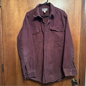 Duluth Trading Company Long Sleeve Button Up Maroon Large